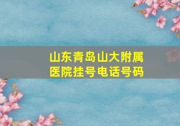 山东青岛山大附属医院挂号电话号码