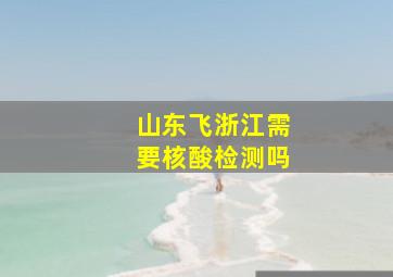 山东飞浙江需要核酸检测吗