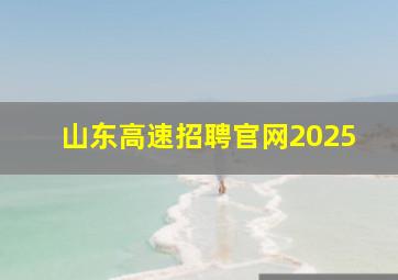 山东高速招聘官网2025