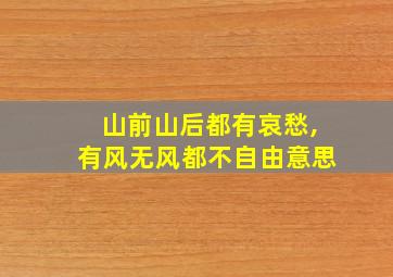 山前山后都有哀愁,有风无风都不自由意思