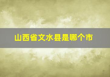 山西省文水县是哪个市