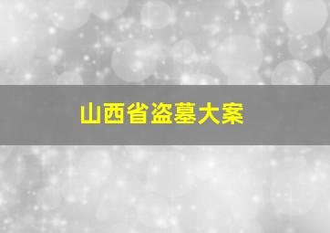 山西省盗墓大案