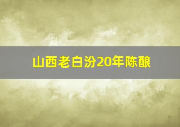 山西老白汾20年陈酿