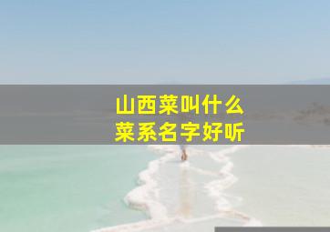 山西菜叫什么菜系名字好听