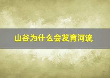 山谷为什么会发育河流