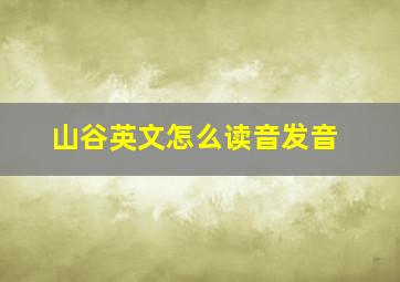 山谷英文怎么读音发音