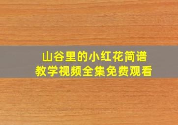 山谷里的小红花简谱教学视频全集免费观看