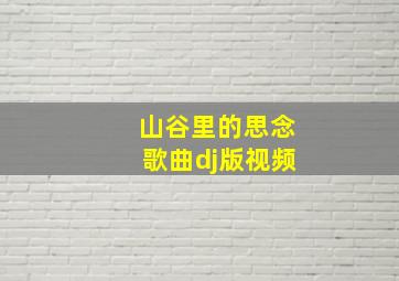 山谷里的思念歌曲dj版视频