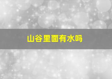 山谷里面有水吗