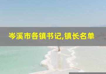 岑溪市各镇书记,镇长名单