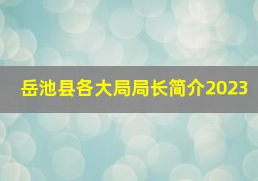 岳池县各大局局长简介2023