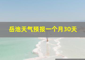 岳池天气预报一个月30天