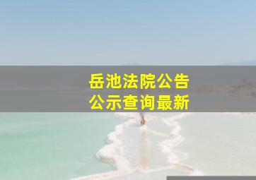 岳池法院公告公示查询最新