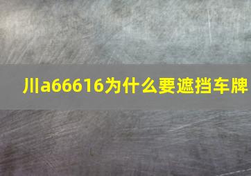 川a66616为什么要遮挡车牌