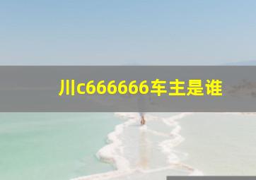 川c666666车主是谁