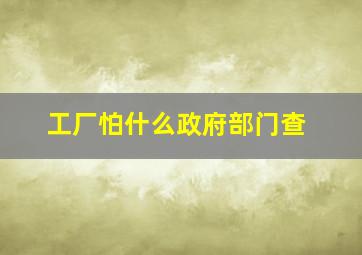 工厂怕什么政府部门查