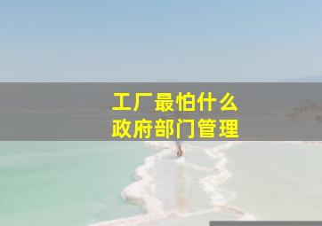 工厂最怕什么政府部门管理