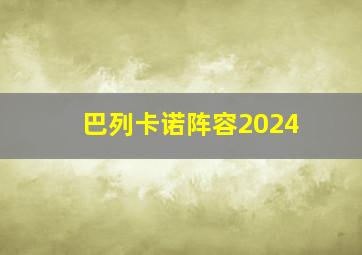 巴列卡诺阵容2024