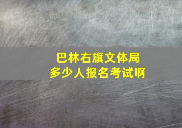 巴林右旗文体局多少人报名考试啊