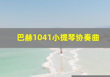 巴赫1041小提琴协奏曲