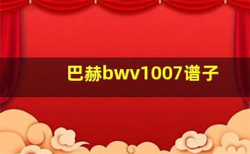 巴赫bwv1007谱子