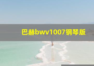 巴赫bwv1007钢琴版