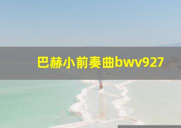 巴赫小前奏曲bwv927