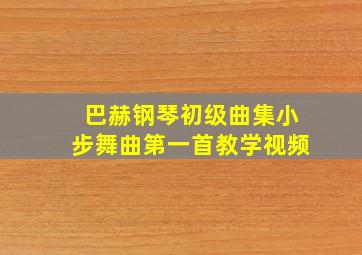 巴赫钢琴初级曲集小步舞曲第一首教学视频