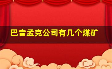 巴音孟克公司有几个煤矿