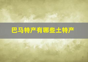 巴马特产有哪些土特产