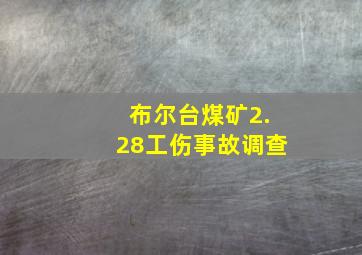 布尔台煤矿2.28工伤事故调查