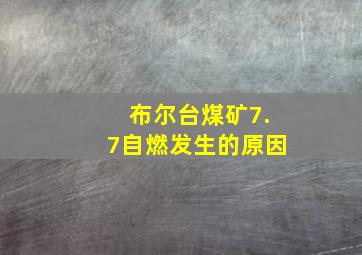 布尔台煤矿7.7自燃发生的原因