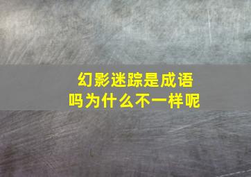 幻影迷踪是成语吗为什么不一样呢