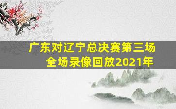 广东对辽宁总决赛第三场全场录像回放2021年