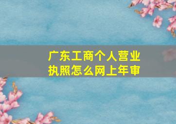 广东工商个人营业执照怎么网上年审