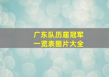 广东队历届冠军一览表图片大全