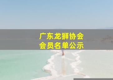 广东龙狮协会会员名单公示