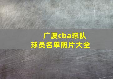 广厦cba球队球员名单照片大全