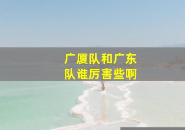 广厦队和广东队谁厉害些啊