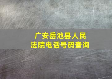 广安岳池县人民法院电话号码查询