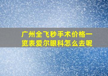 广州全飞秒手术价格一览表爱尔眼科怎么去呢