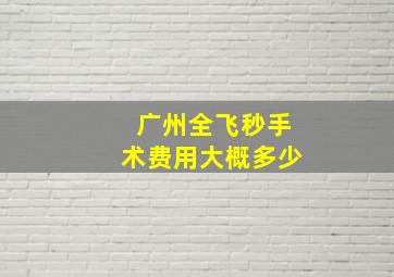 广州全飞秒手术费用大概多少