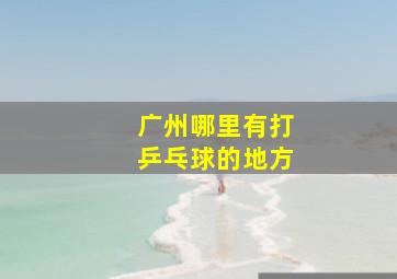 广州哪里有打乒乓球的地方