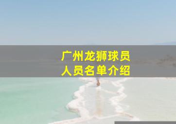 广州龙狮球员人员名单介绍