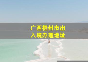 广西梧州市出入境办理地址