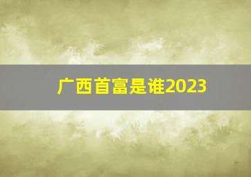 广西首富是谁2023