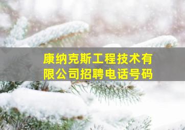 康纳克斯工程技术有限公司招聘电话号码