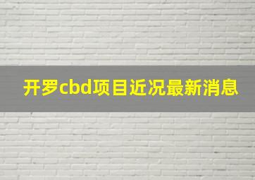 开罗cbd项目近况最新消息