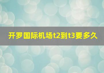 开罗国际机场t2到t3要多久