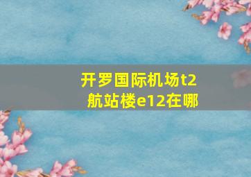 开罗国际机场t2航站楼e12在哪